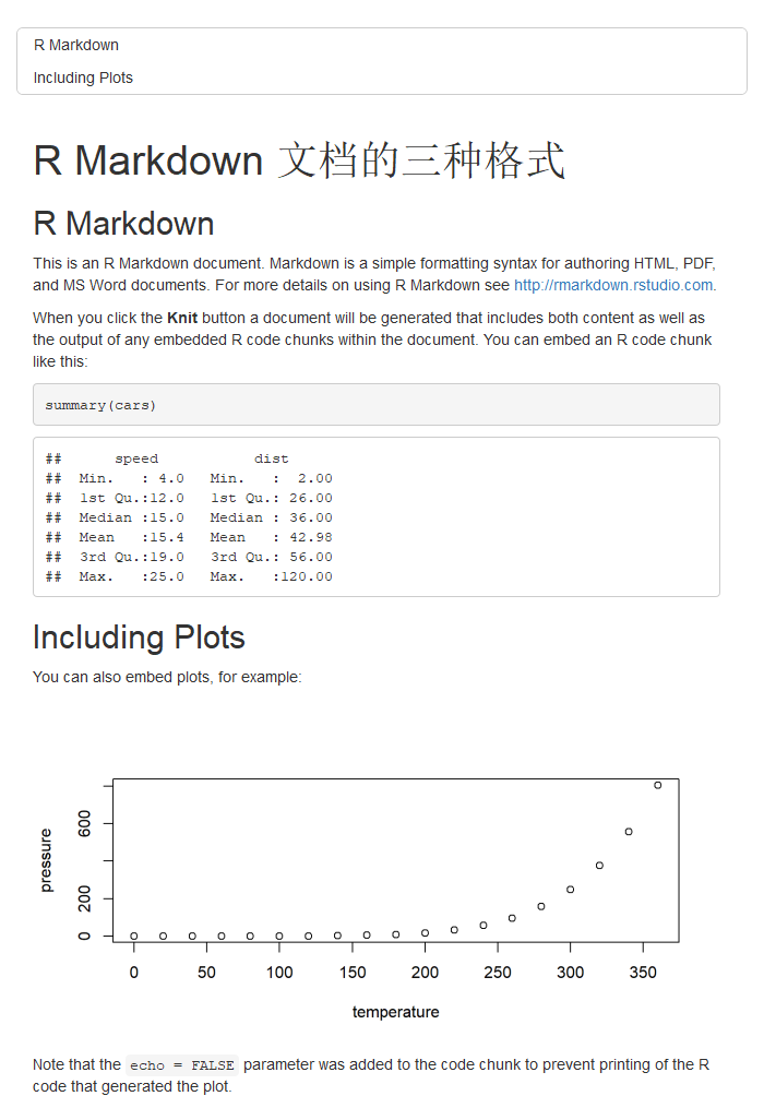 同一个 R Markdown 文档可以生成多种格式的输出