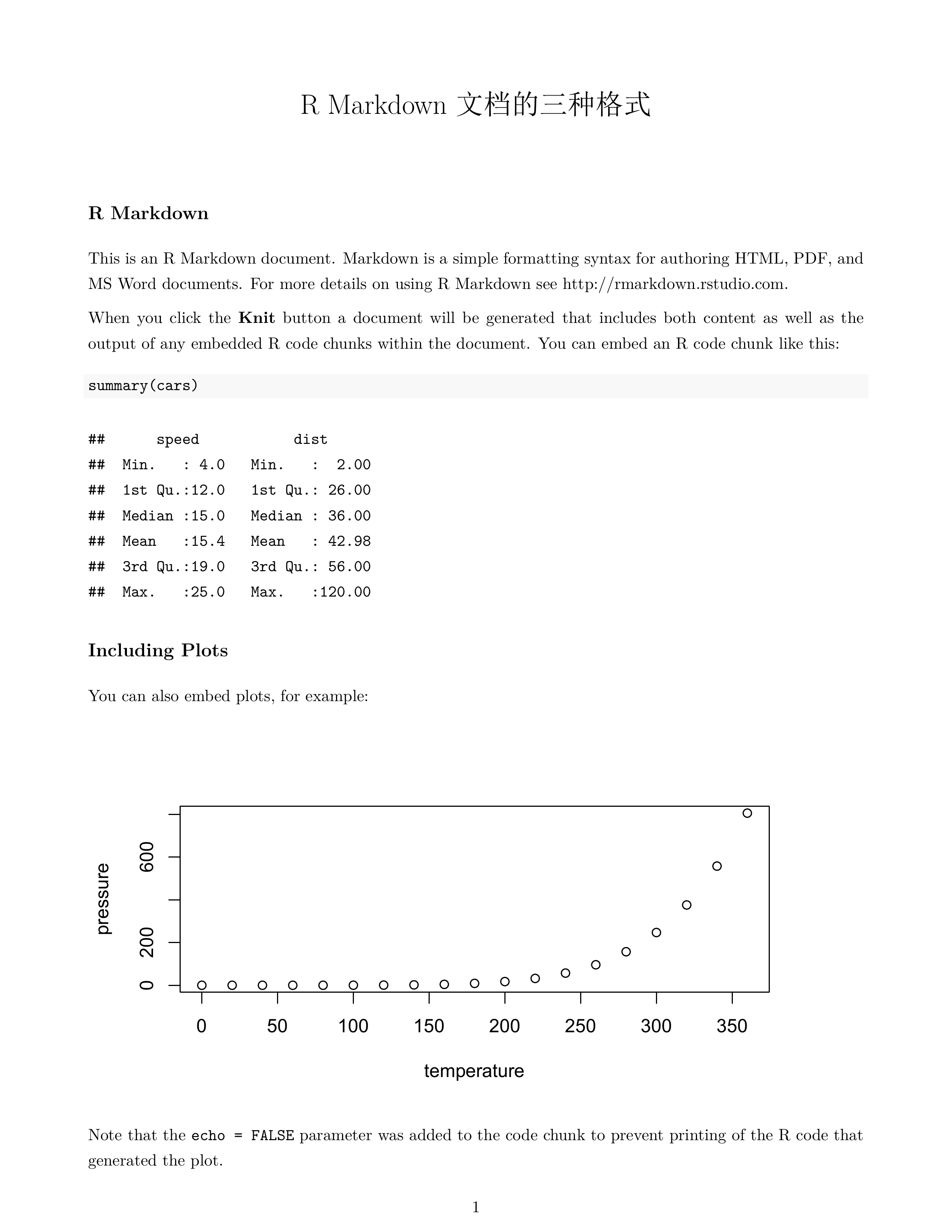 同一个 R Markdown 文档可以生成多种格式的输出