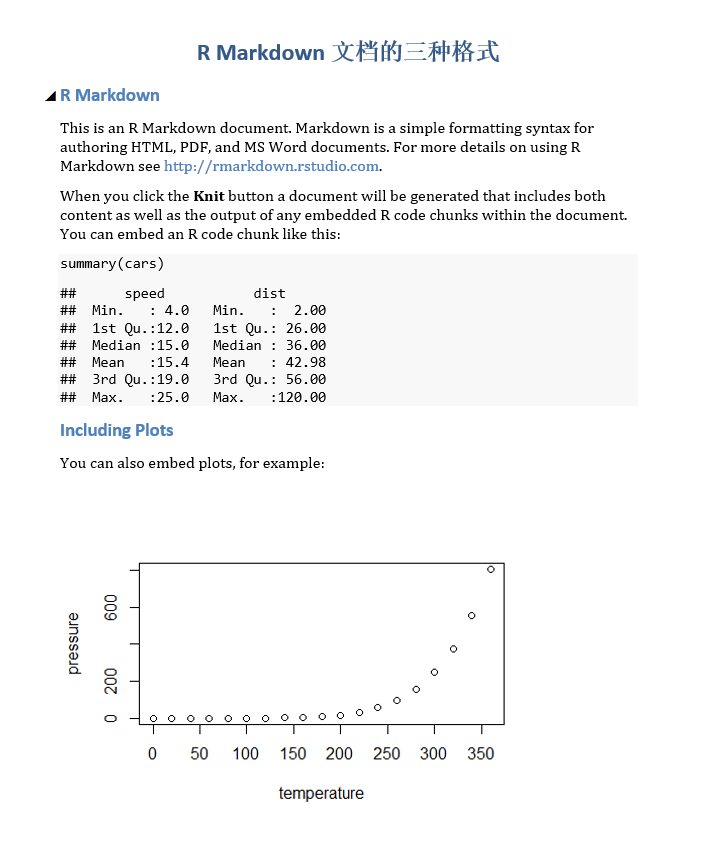 同一个 R Markdown 文档可以生成多种格式的输出